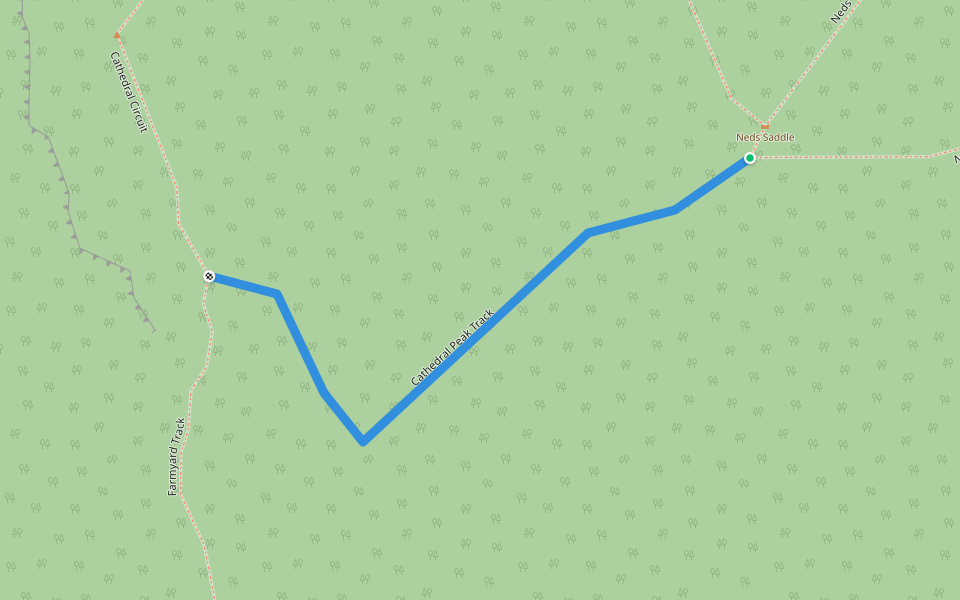 Cathedral Peak Track walking route map in Taggerty