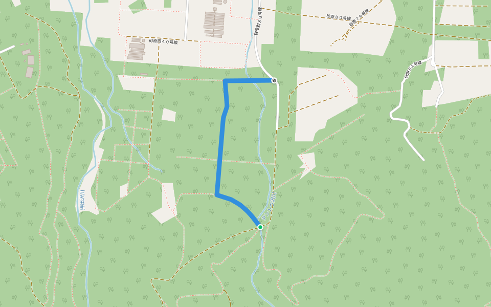 砂原西４２号線 walking route map in Mori
