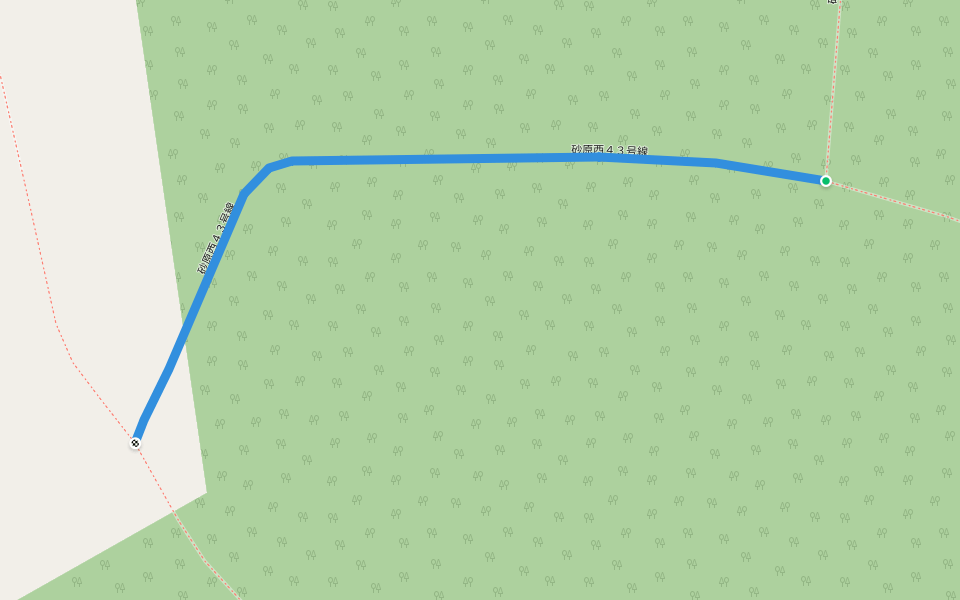 砂原西４３号線 walking route map in Mori