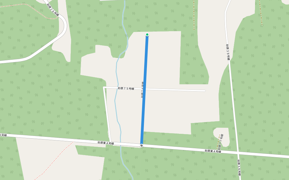 砂原７６号線 walking route map in Mori