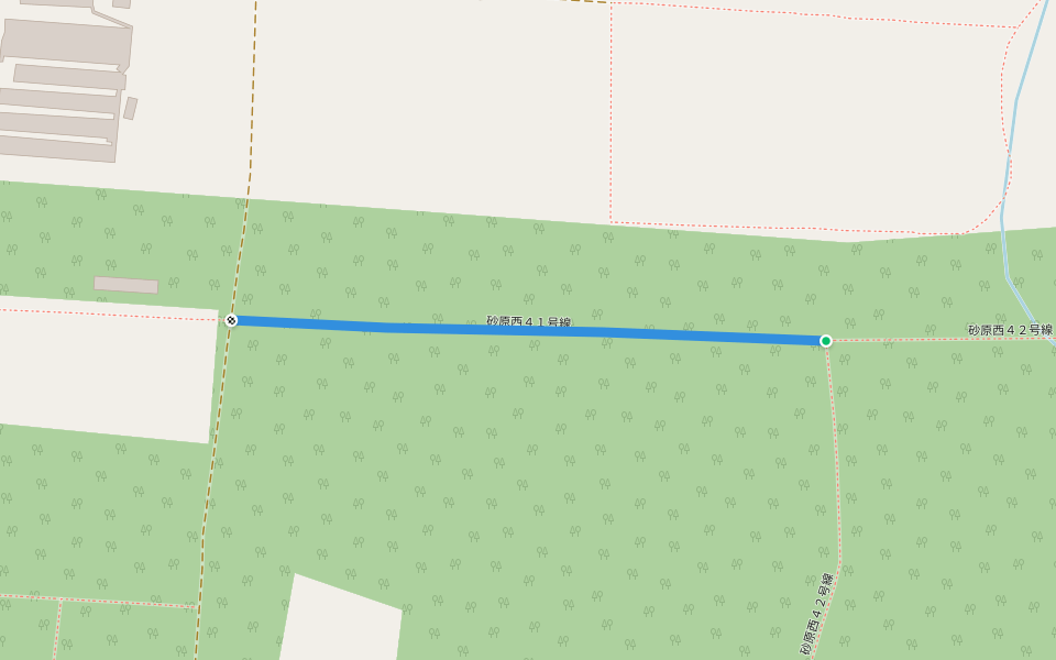 砂原西４１号線 walking route map in Mori