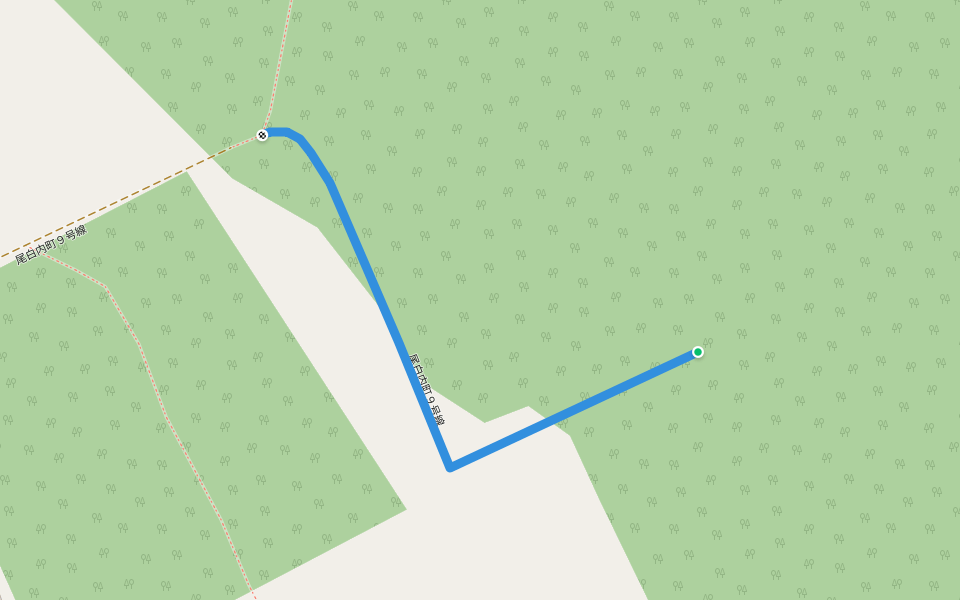 尾白内町９号線 walking route map in Mori