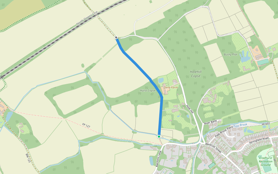 FP 128 walking route map in Westcott
