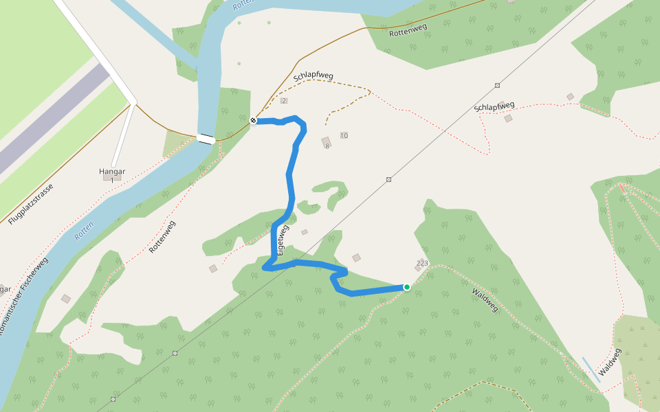 Eigetweg walking route map in Goms