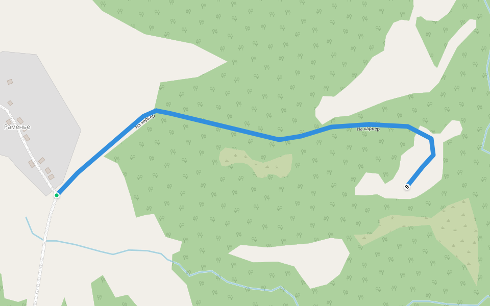 На карьер walking route map in Ramen'e (Uglovskoe G/P)