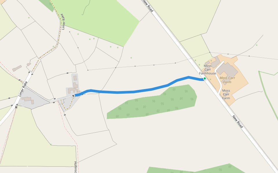 Hollinsclough FP 20 walking route map in Hollinsclough