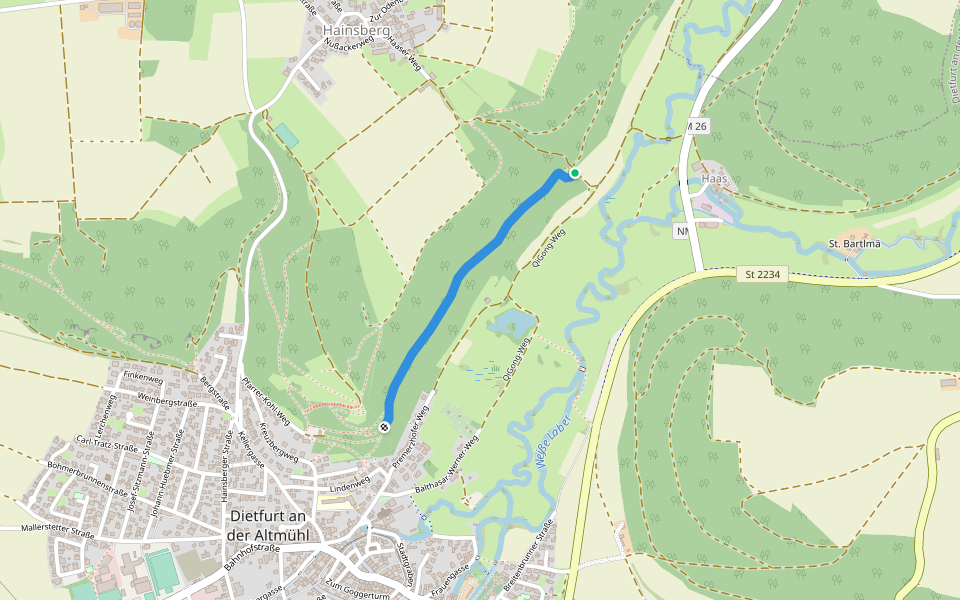 QiGong-Weg walking route map in Dietfurt an der Altmühl