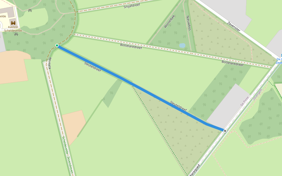Sleuteldreef walking route map in De Pinte