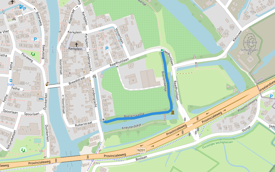 Boerenlaantje walking route map in Vreeland