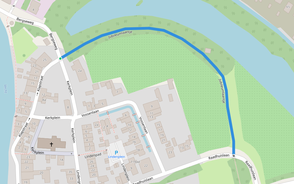 Jubileumlaantje walking route map in Vreeland