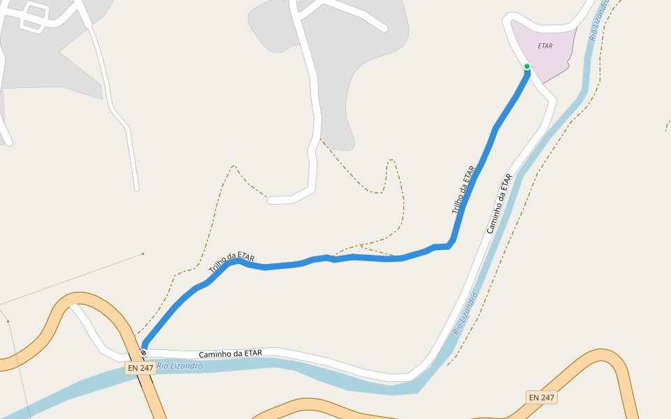 Trilho da ETAR walking route map in Carvoeira