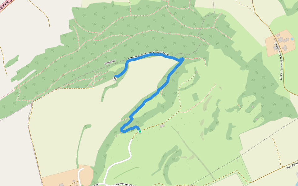 Sentier botanique de Courtételle walking route map in Courtételle