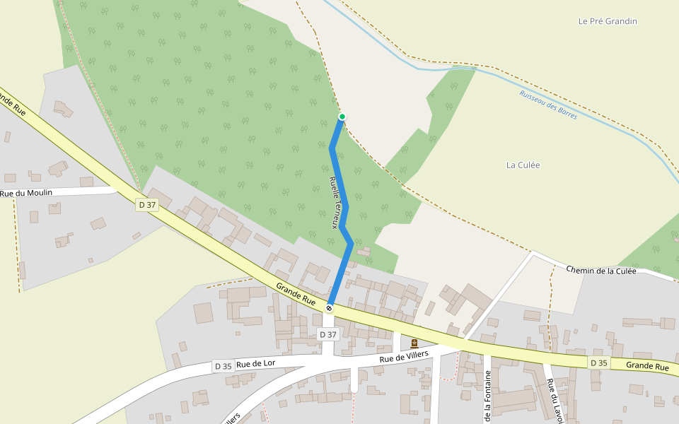 Ruelle Terneux walking route map in Le Thour