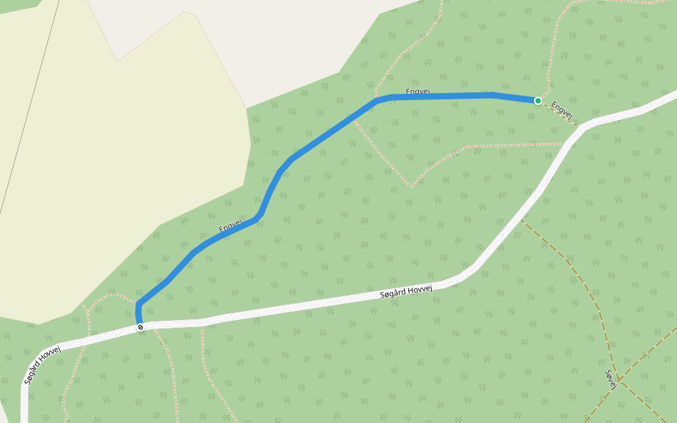 Engvej walking route map in Aabenraa