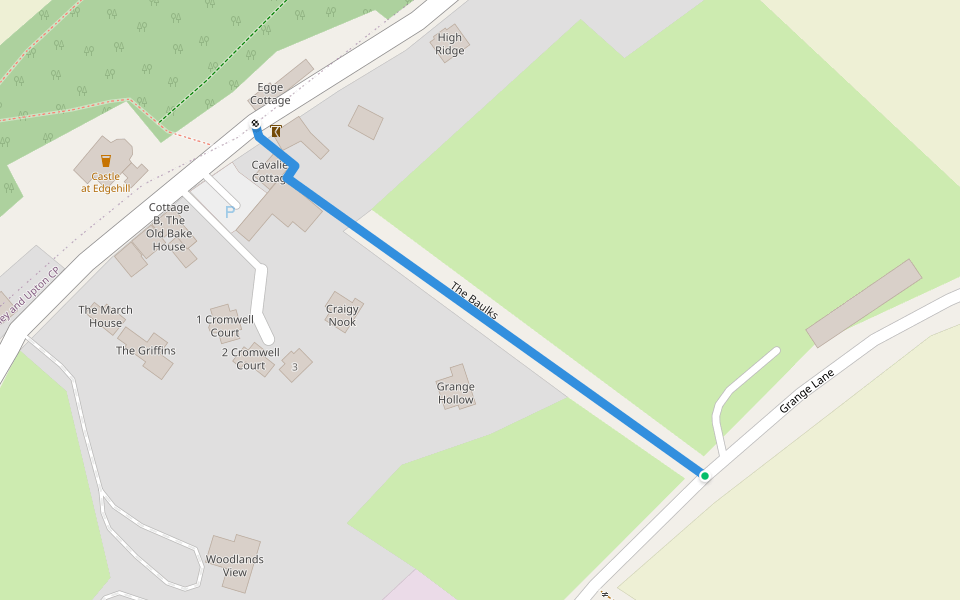 The Baulks walking route map in Ratley