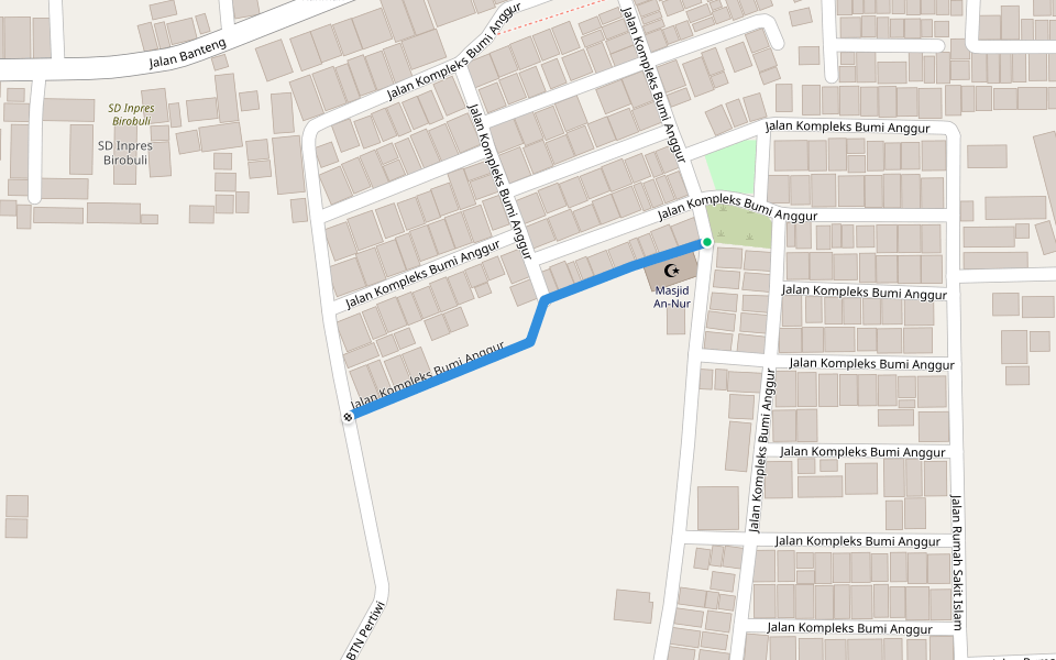 Jalan Kompleks Bumi Anggur walking route map in Palu