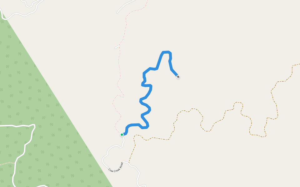 Cow Creek Road walking route map in Orofino