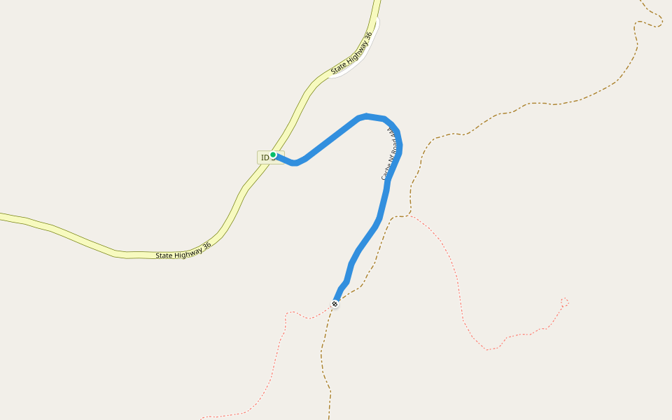Cache Nf Road 444 walking route map in Preston