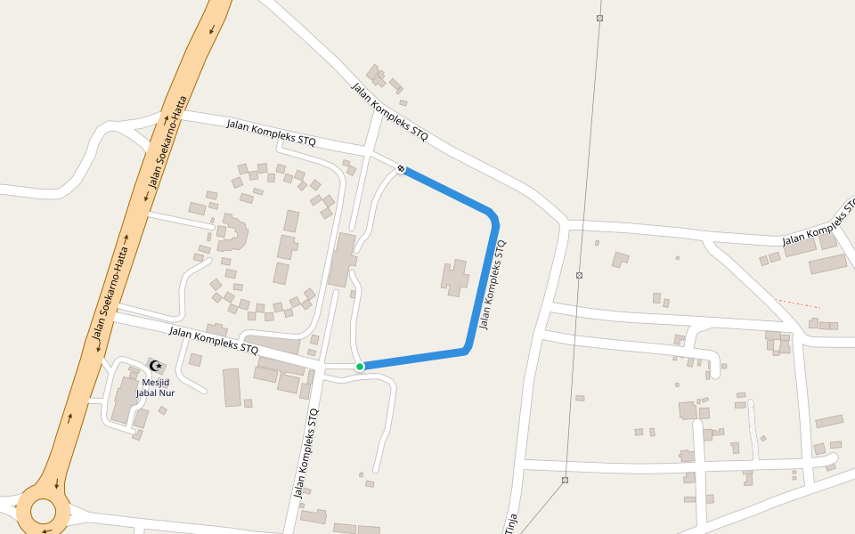 Jalan Kompleks STQ walking route map in Palu