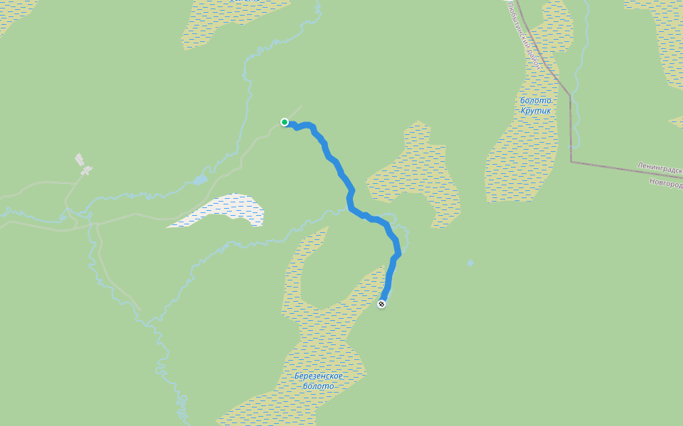 Дорога в Реконьскую пустынь walking route map in Verkhnee Zaozer'e