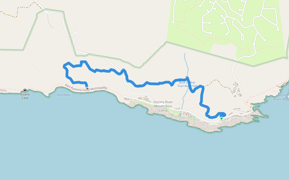 Blue Duiker Trail walking route map in Stormsrivier