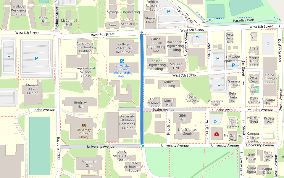 South Line Street walking route map in Moscow