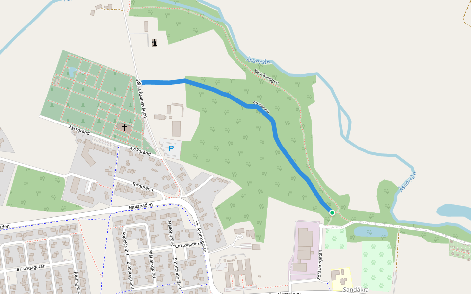 Stenänga walking route map in Sjöbo