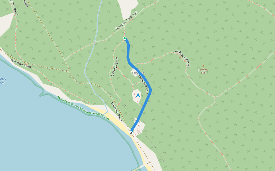 Teahouse Lane walking route map in Shearwater