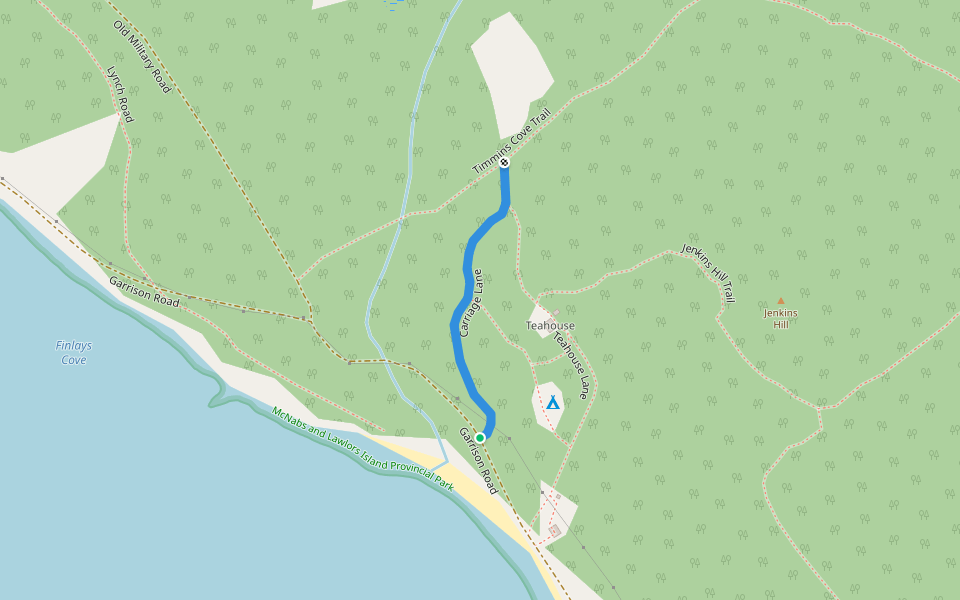 Carriage Lane walking route map in Shearwater