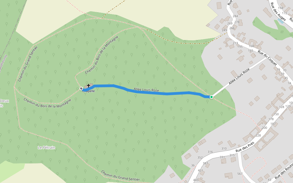 Allée Louis Roze walking route map in Grandfresnoy