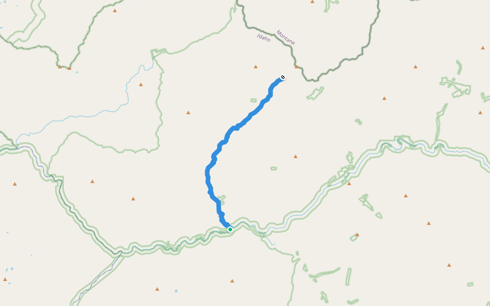 Owl Creek Trail walking route map in North Fork