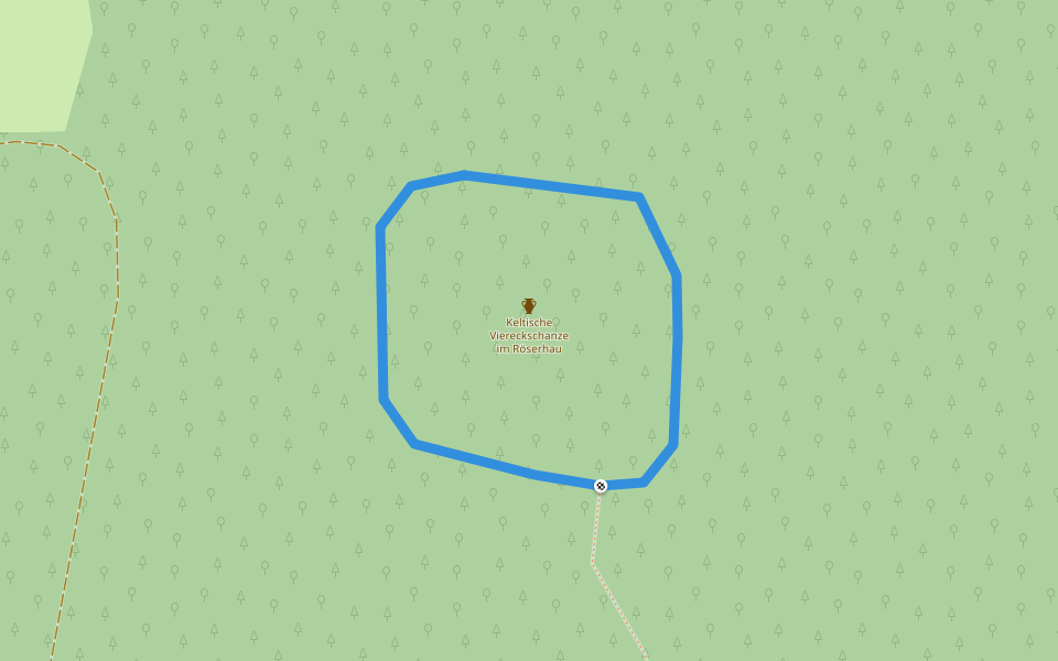 Keltische Viereckschanze walking route map in Heidenheim an der Brenz