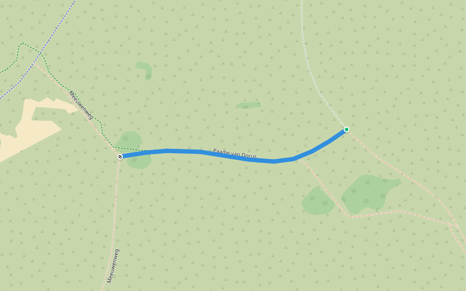 Paadje van Dorus walking route map in Castricum