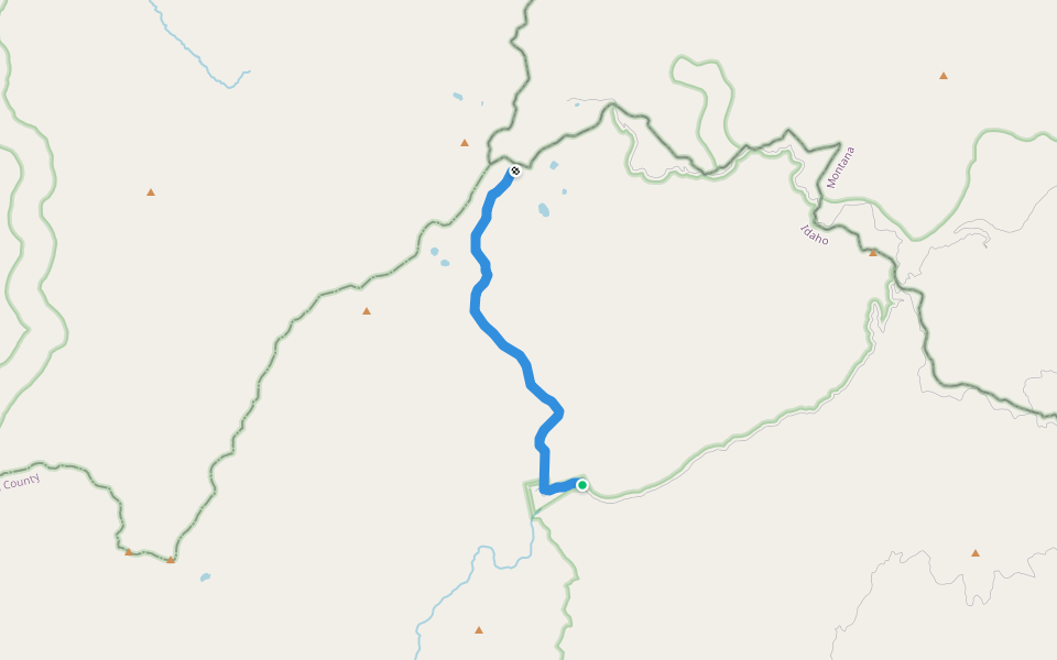 Reynolds Creek Trail walking route map in North Fork