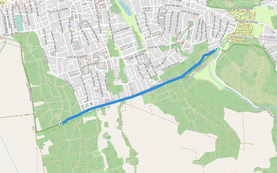 Camí dels Termes walking route map in L'Escala