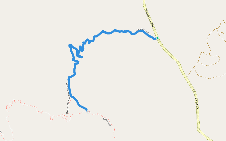 Backside Trail walking route map in La Trinidad