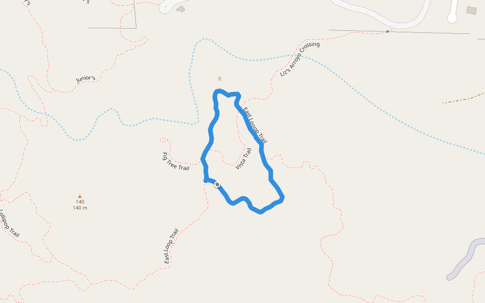 East Looop Trail walking route map in Cabo Pulmo