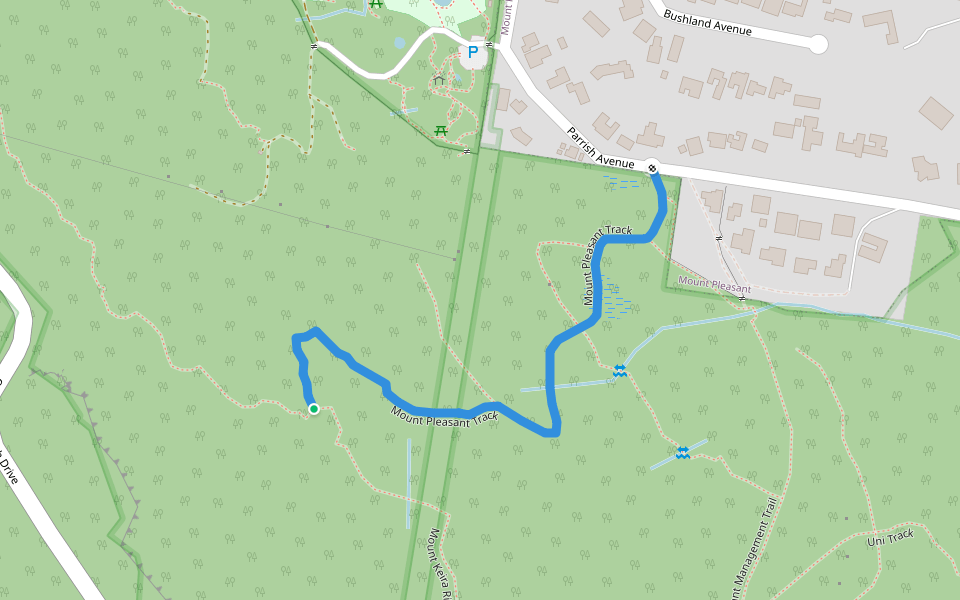 Mount Pleasant Track walking route map in Mount Keira