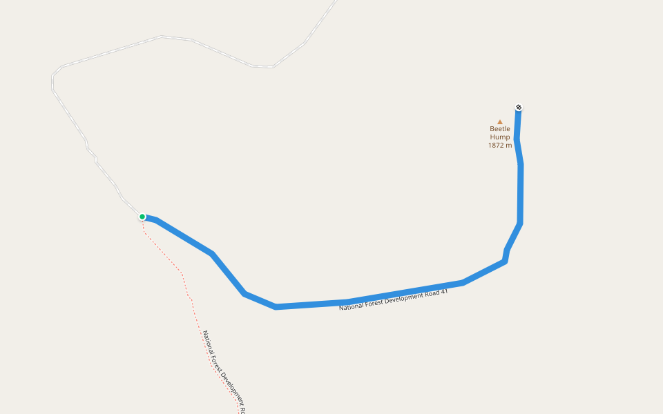 National Forest Development Road 41 walking route map in Saltese