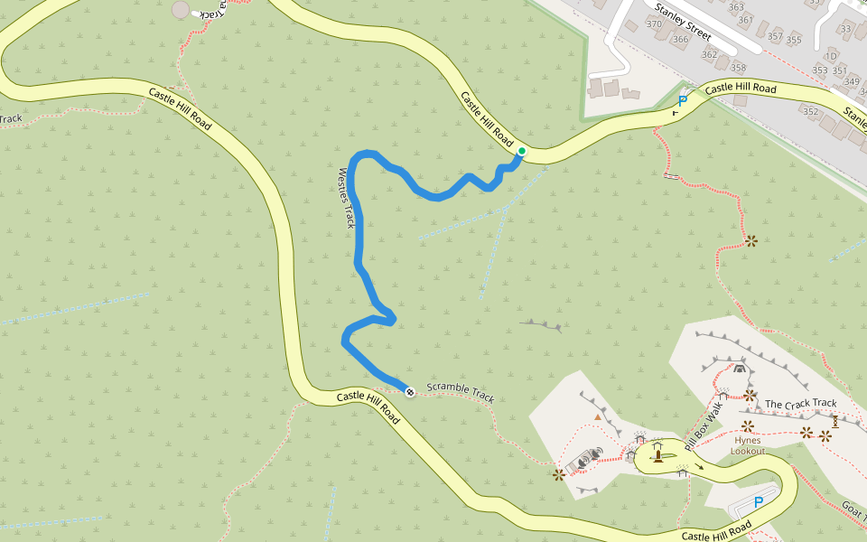 Westies Track walking route map in Castle Hill
