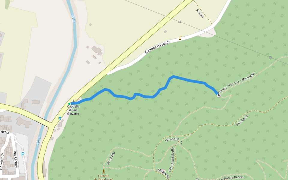 Sentè d' San Giuan walking route map in Chiusa di Pesio
