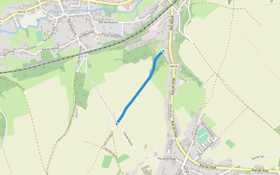 Thier au Pèquet walking route map in Bassenge