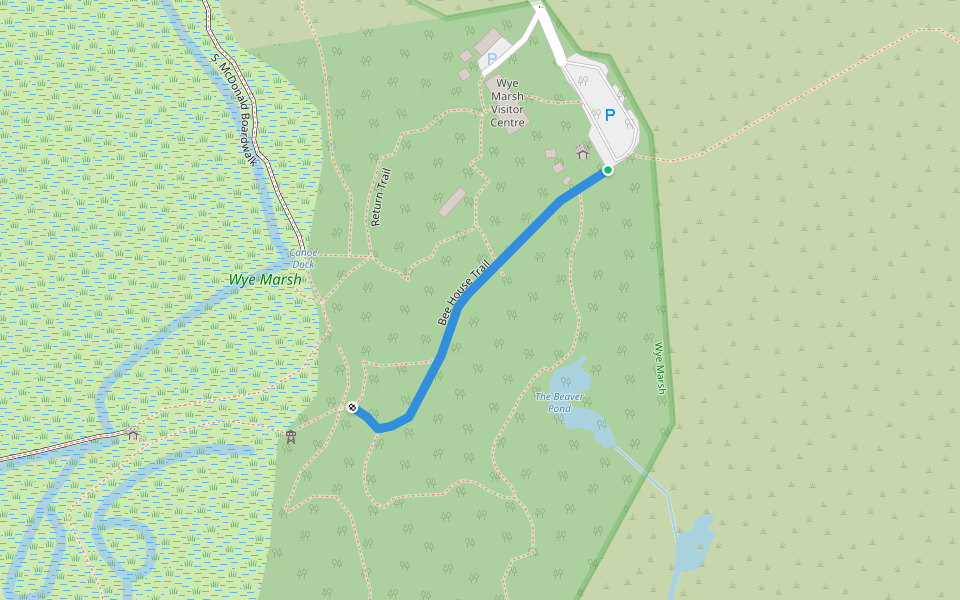 Bee House Trail walking route map in Midland