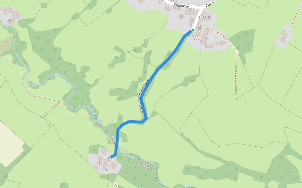 Chemin de la Fabrique walking route map in Blegny