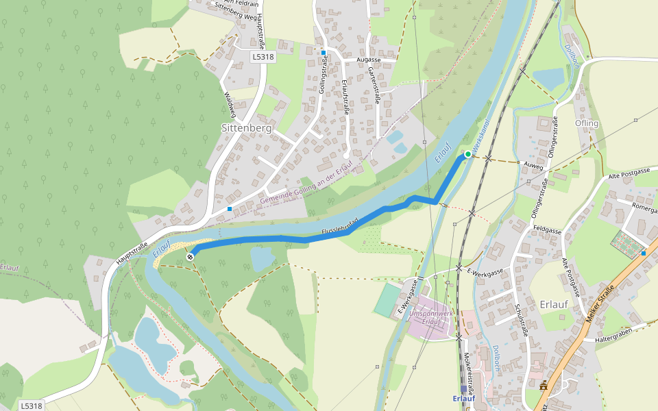 Flusslehrpfad walking route map in Wolfring