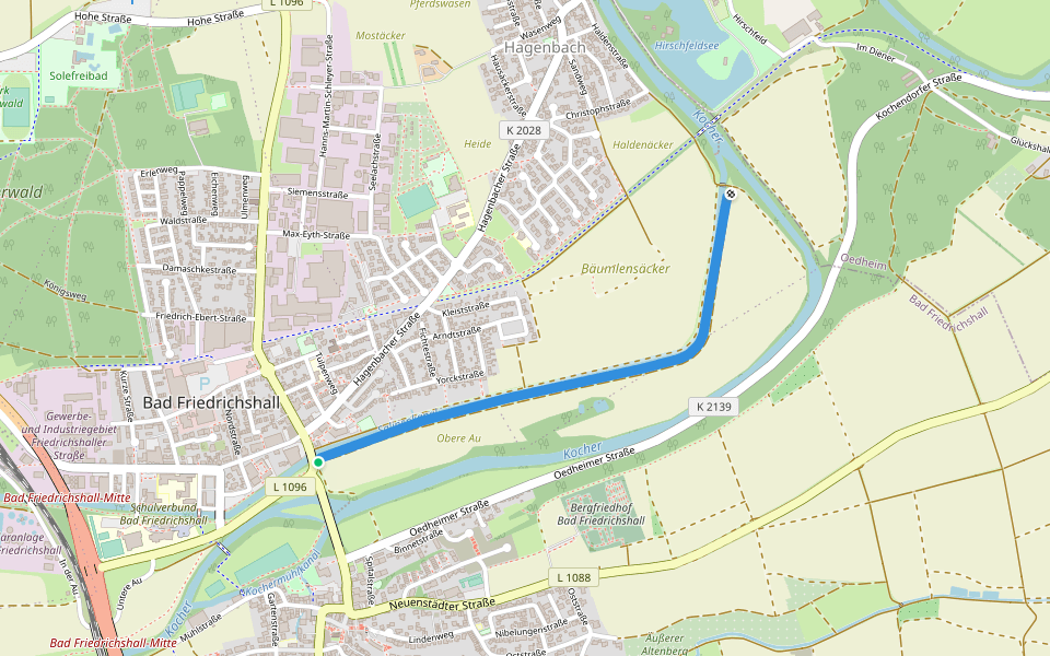 Salinenpfad walking route map in Bad Friedrichshall