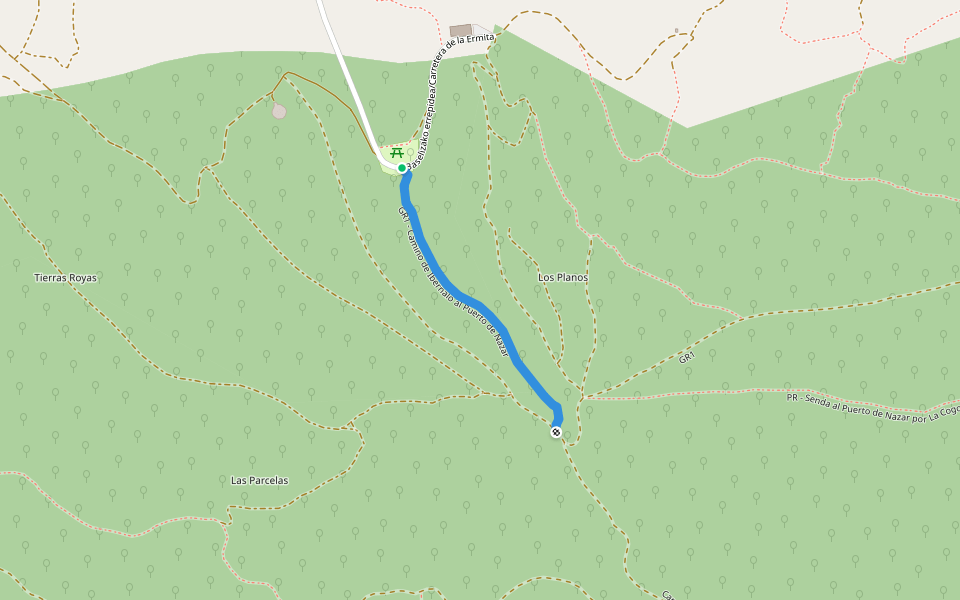 GR1 - Camino de Ibernalo al Puerto de Nazar walking route map in Santikurutze Kanpezu