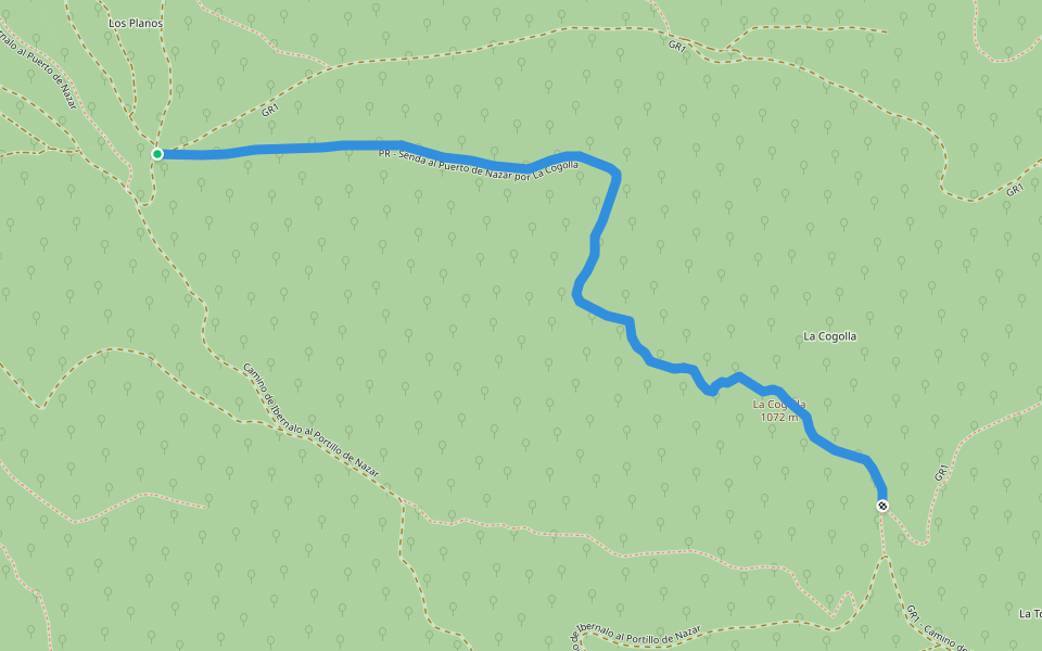 PR - Senda al Puerto de Nazar por La Cogolla walking route map in Santikurutze Kanpezu