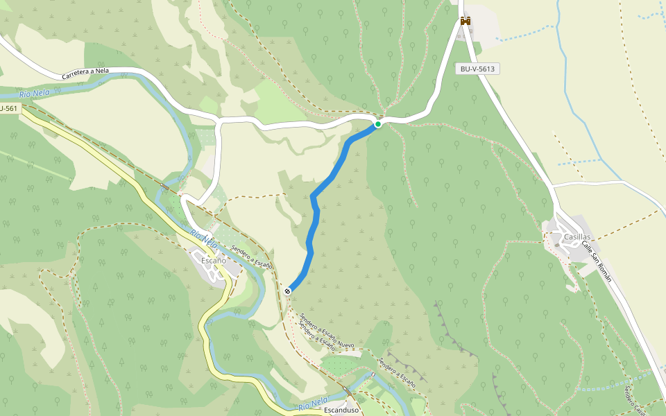 Sendero a Escaño walking route map in Salazar