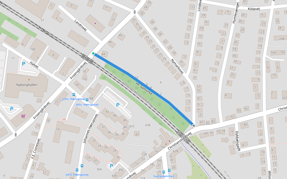 Hf. Samvirke walking route map in Nyborg